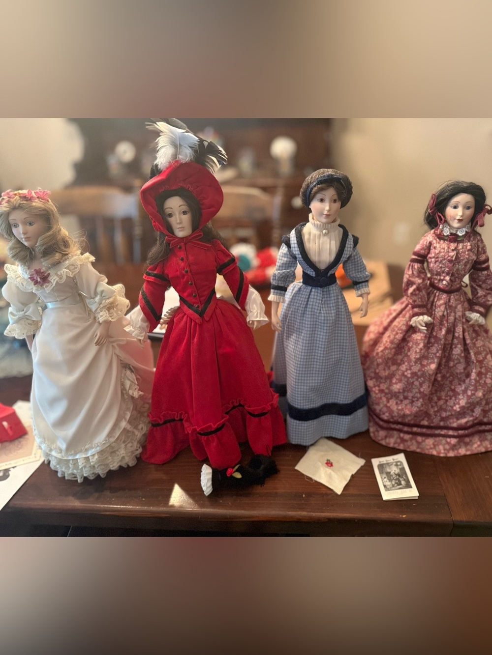 Franklin Mint Little Women Dolls Set of 4 1985 - Amy Beth Meg and Jo 17”
